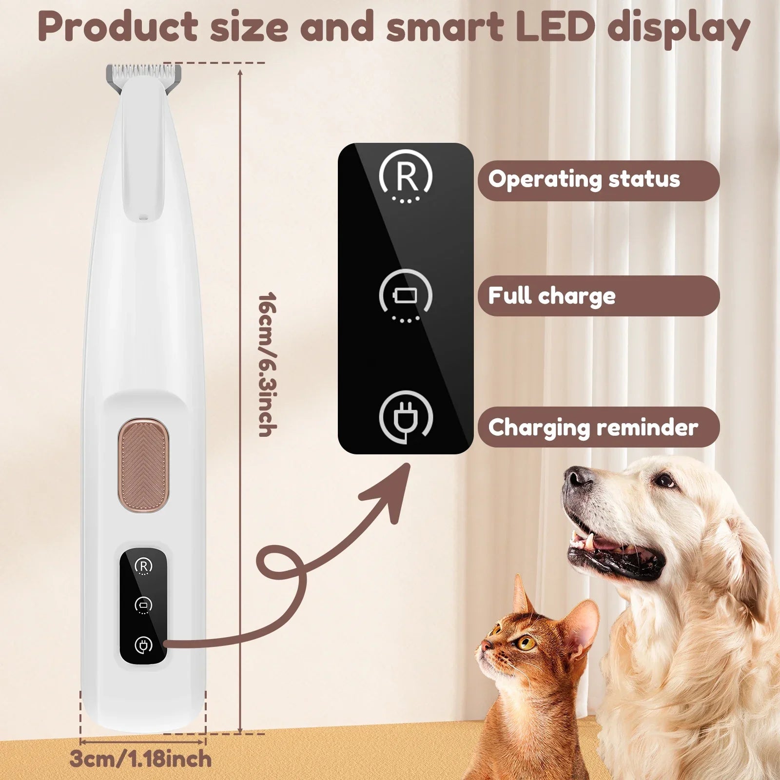  Precision grooming with LED lighting and waterproof ease.