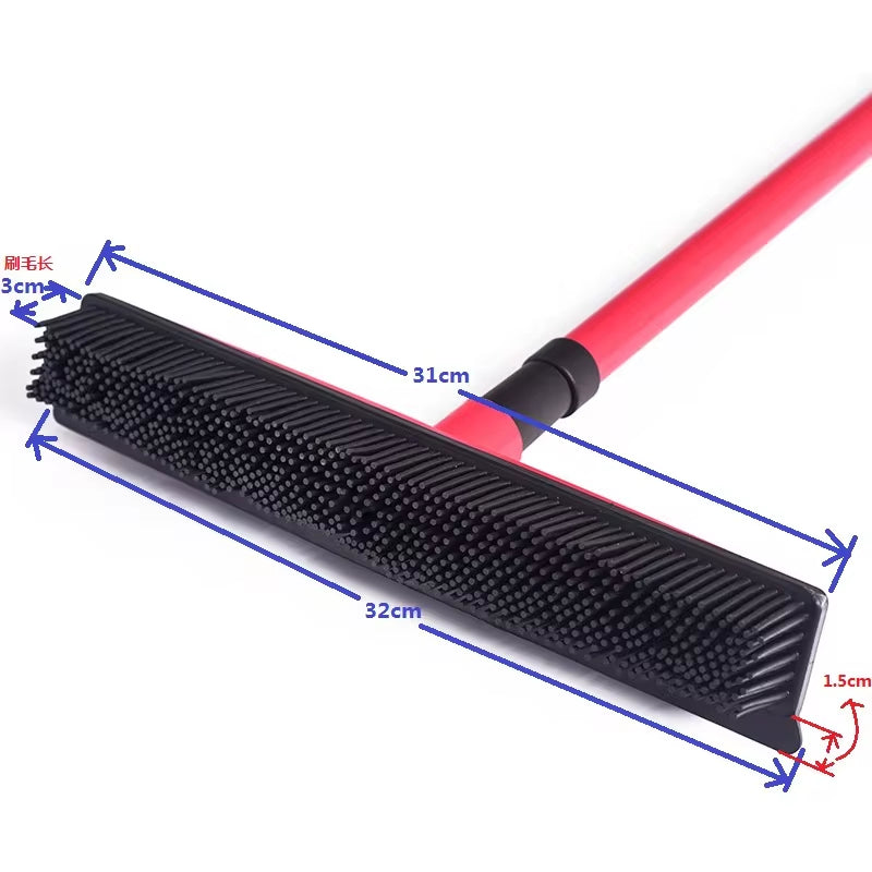 Multifunctional Telescopic Broom Magic Rubber Besom Cleaner Pet Hair Removal Brush Home Floor Dust Mop & Carpet Sweeper